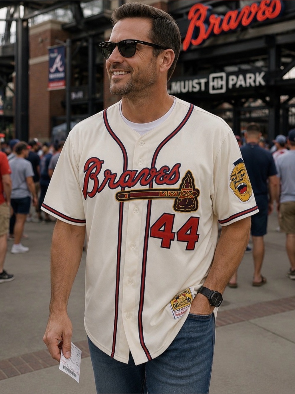 Vintage Atlanta Braves #44 Hank‎ Aaron Baseball Jersey